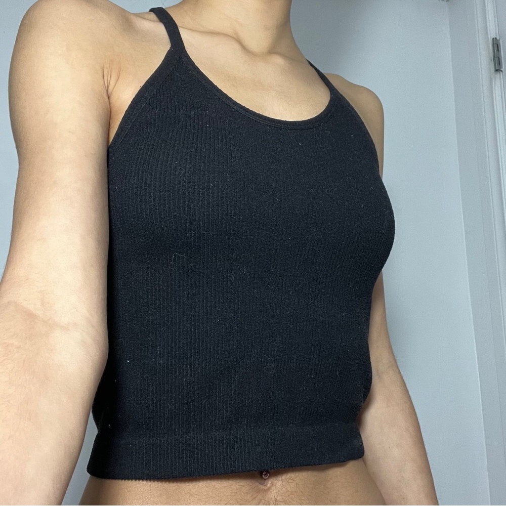 Black Ribbed Tank Top - Picture 2 of 4